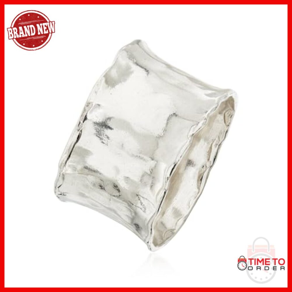 Sterling Silver Hammered Statement Ring Size 5 Wo… - image 3